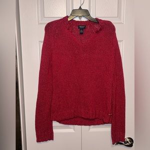 Red American Eagle‎ Sweater Large Chest 20 Length 25
